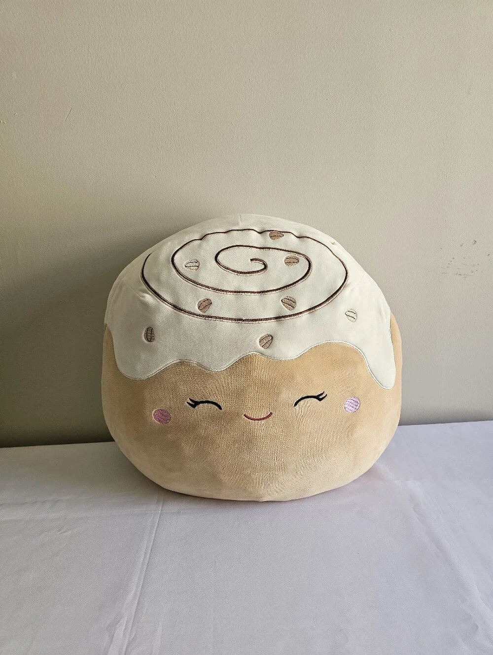 Squishmallows Cream & Tan Cinnamon Roll Plush Pillow
